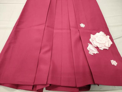 平和屋着物●女性 行灯袴 総刺繍 舞花文 韓紅色 洗える着物 CABB0287gh