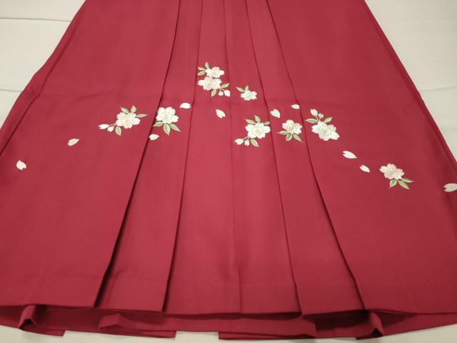 平和屋着物●女性 行灯袴 総刺繍 舞桜文 銀朱色 金糸 洗える着物 CABB0289gh