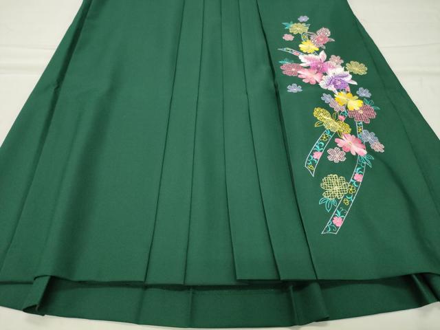 平和屋着物●女性　行灯袴　総刺繍　舞花文　千歳緑色　ラインストーン　洗える着物　CABB0294gh