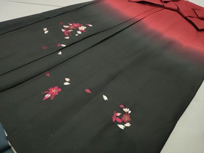 平和屋着物●女性 行灯袴 総刺繍 舞桜文 暈し染め 金糸 洗える着物 CABB0295gh