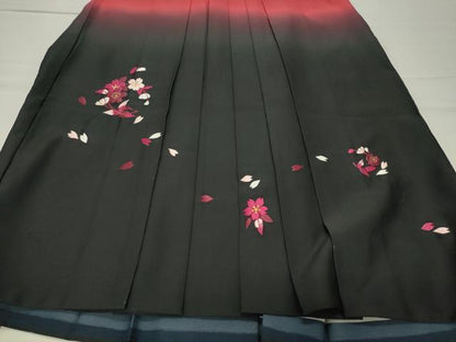 平和屋着物●女性 行灯袴 総刺繍 舞桜文 暈し染め 金糸 洗える着物 CABB0295gh