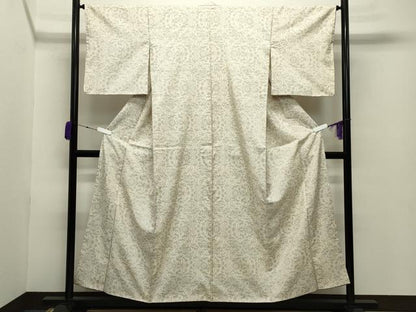 平和屋着物●本場大島紬 白大島 7マルキ 吉祥花文 正絹 逸品 CABB0300gh