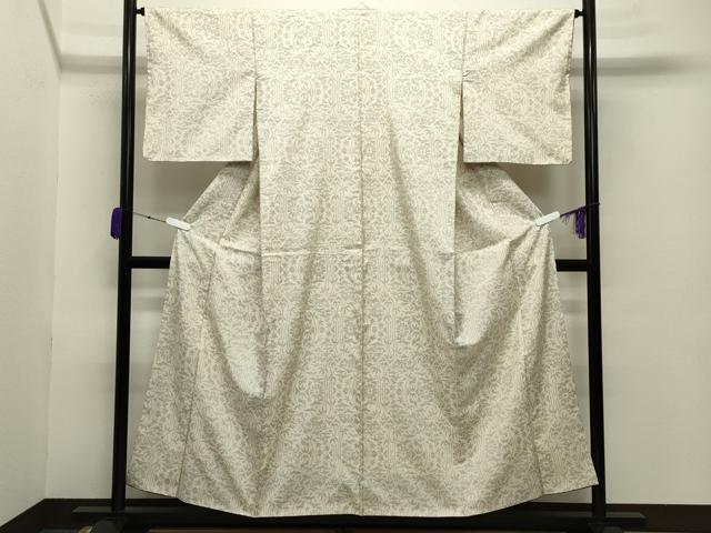 平和屋着物●本場大島紬 白大島 7マルキ 吉祥花文 正絹 逸品 CABB0300gh
