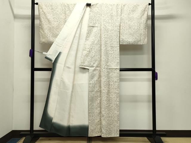 平和屋着物●本場大島紬 白大島 7マルキ 吉祥花文 正絹 逸品 CABB0300gh