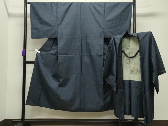 平和屋着物●男性 本場大島紬 アンサンブル 80亀甲 総詰め 正絹 逸品 CABB0302gh