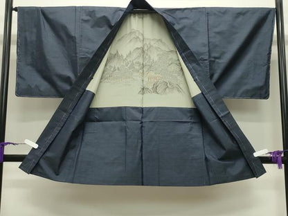平和屋着物●男性 本場大島紬 アンサンブル 80亀甲 総詰め 正絹 逸品 CABB0302gh