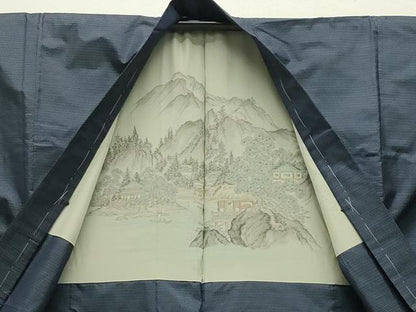 平和屋着物●男性 本場大島紬 アンサンブル 80亀甲 総詰め 正絹 逸品 CABB0302gh