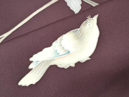 平和屋着物●訪問着 友禅 花鳥文 正絹 逸品 CABB0306gh