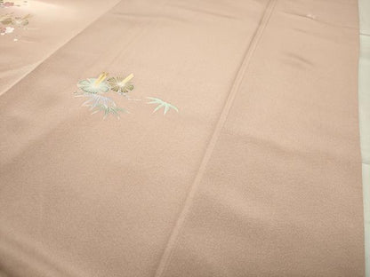 平和屋着物●訪問着 友禅 作家物 松竹梅文 暈し染め 正絹 逸品 CABB0310gh
