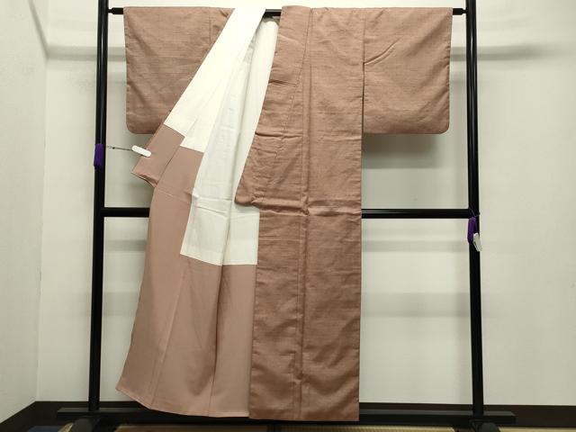 平和屋着物●本加賀友禅作家 談議所栄二 紬 色無地 丁子茶色 正絹 逸品 CABB0318gh