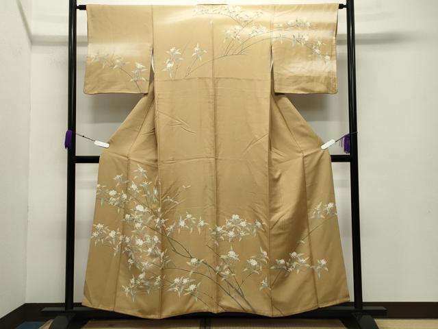 平和屋着物●訪問着 友禅 作家物 枝花文 暈し染め 正絹 逸品 CABB0320gh