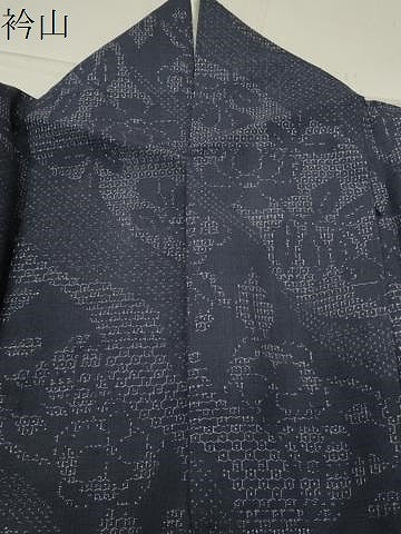 平和屋着物●本場結城玉紬 結織苑 100亀甲 枝椿 証紙付き 正絹 逸品 CABB0326gh