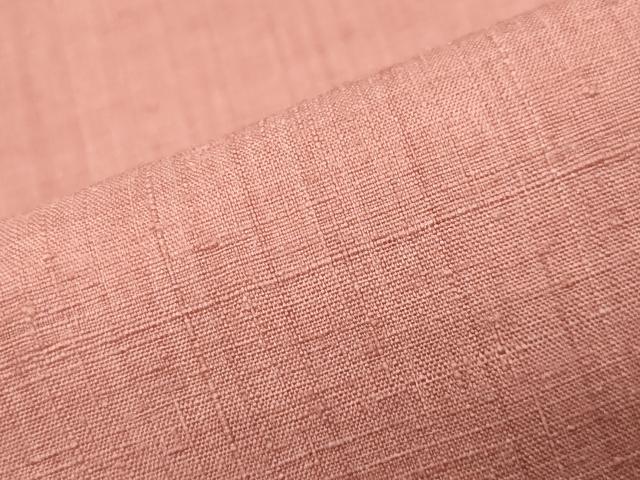平和屋着物●結城紬 色無地 鴇色 正絹 逸品 CABB0327gh