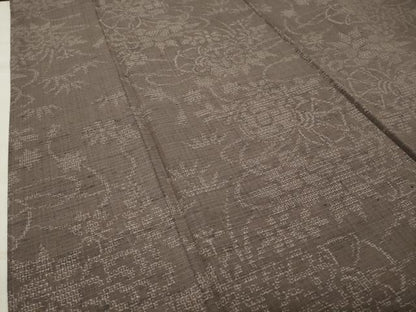 平和屋着物●結城紬 80亀甲 鼓花文 正絹 逸品 CABB0329gh