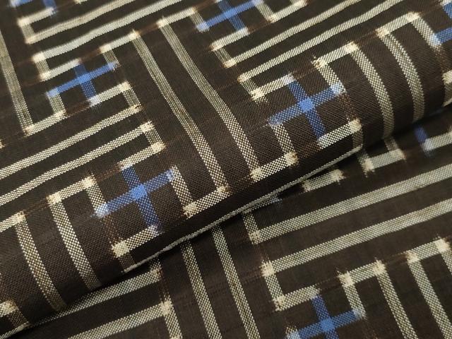 平和屋着物●本場大島紬 龍郷絣 秋名バラ 正絹 逸品 CABB0332gh