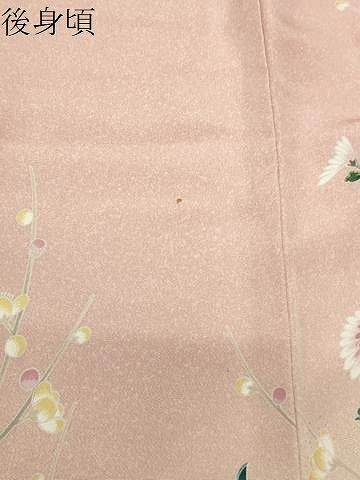 平和屋着物●訪問着 休み鳥花文 暈し染め 金彩 ロング丈 正絹 逸品 未使用 CABB0335gh