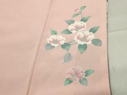 平和屋着物●訪問着 休み鳥花文 暈し染め 金彩 ロング丈 正絹 逸品 未使用 CABB0335gh