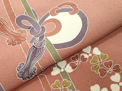 平和屋着物●訪問着 作家物 結び紐花丸文 暈し染め ロング丈 正絹 逸品 CABB0336gh