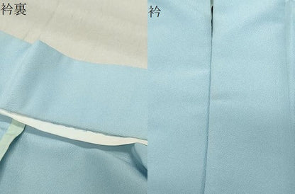 平和屋着物●男性 色無地 水色 胴抜き仕立て 洗える着物 CABB0338gh