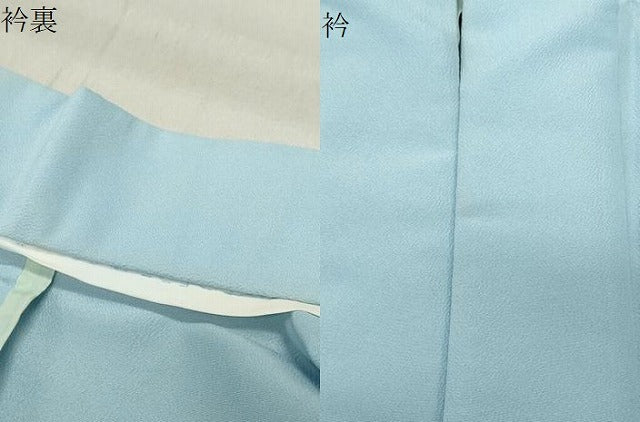 平和屋着物●男性 色無地 水色 胴抜き仕立て 洗える着物 CABB0338gh