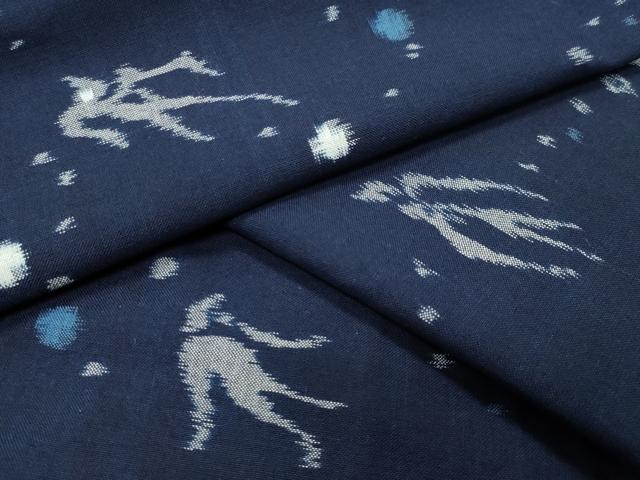 平和屋着物●久留米絣　単衣　飛鳥文　綿　逸品　CABB0339gh