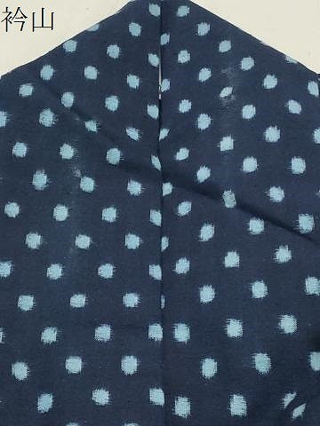 平和屋着物●久留米絣　単衣　吉祥丸文　綿　逸品　CABB0340gh