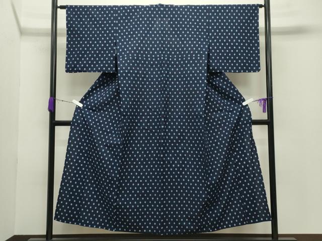 平和屋着物●久留米絣　単衣　吉祥丸文　綿　逸品　CABB0340gh