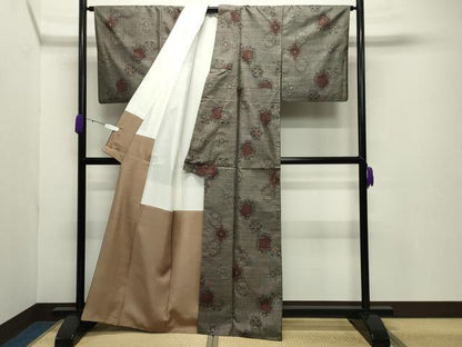 平和屋着物●本場大島紬 9マルキ 正倉院花文 正絹 逸品 CABB0343gh