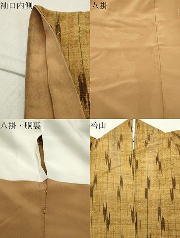 平和屋着物●上質な紬 矢羽根文 正絹 逸品 CABB0345gh