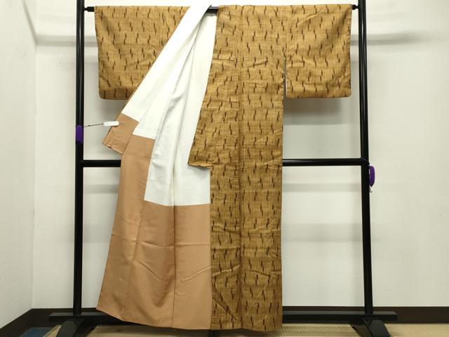 平和屋着物●上質な紬 矢羽根文 正絹 逸品 CABB0345gh