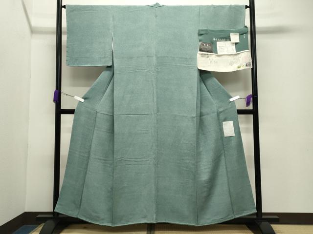平和屋着物●江戸小紋　作家物　鮫小紋柄　鬼しぼ縮緬　反端付き　正絹　逸品　未使用　CABB0368gh