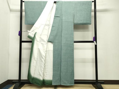 平和屋着物●江戸小紋　作家物　鮫小紋柄　鬼しぼ縮緬　反端付き　正絹　逸品　未使用　CABB0368gh