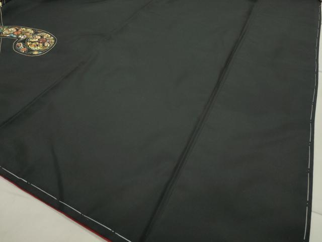 平和屋着物●中国三大刺繍スワトウ刺繍総刺繍訪問着本場縞大島紬結び紐花文金糸切子大島謹製証紙付き 正絹 逸品 未使用 CABB0370gh