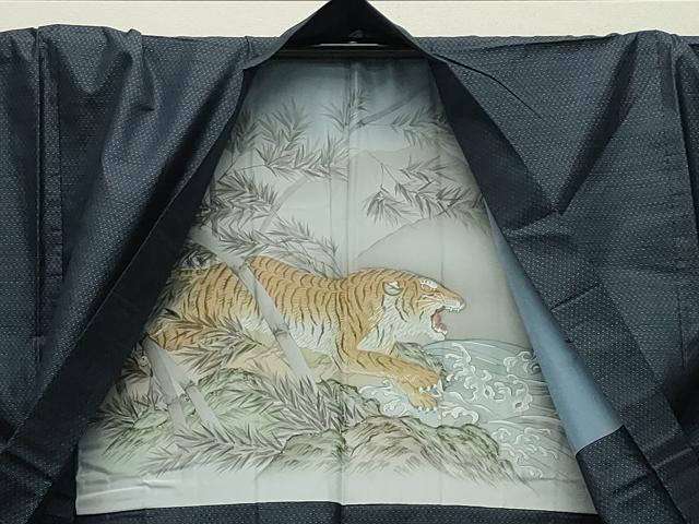 平和屋着物●男性 本場大島紬 アンサンブル 亀甲文様 キングサイズ 正絹 逸品 CABB0373gh