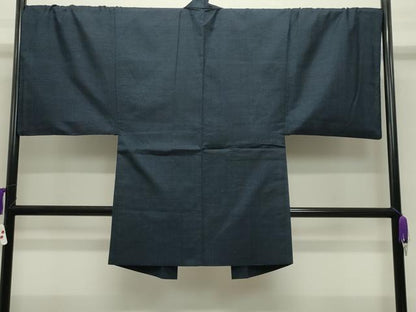 平和屋着物●男性 紬 アンサンブル 霞文 褐返色 キングサイズ 正絹 逸品 CABB0374gh