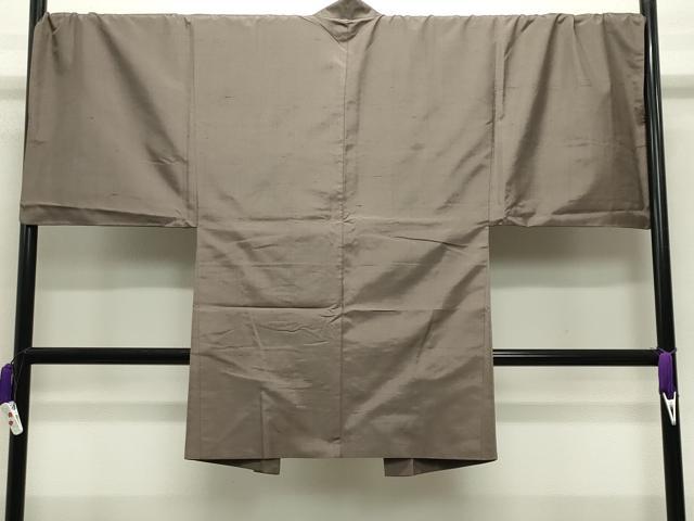平和屋着物●男性 紬 アンサンブル 生壁色 正絹 逸品 CABB0376gh