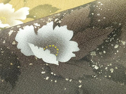 平和屋着物●京の匠日展作家 丹下雄介 訪問着 草花文 暈し染め 金彩 やまと誂製 正絹 逸品 CABB0382gh