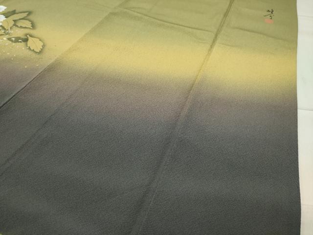 平和屋着物●京の匠日展作家 丹下雄介 訪問着 草花文 暈し染め 金彩 やまと誂製 正絹 逸品 CABB0382gh