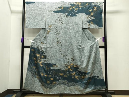 平和屋着物●訪問着 作家物 舞蝶花文 金銀彩 正絹 逸品 CABB0383gh