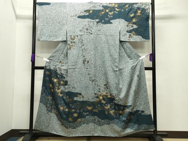 平和屋着物●訪問着 作家物 舞蝶花文 金銀彩 正絹 逸品 CABB0383gh