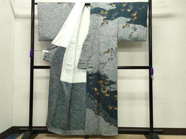 平和屋着物●訪問着 作家物 舞蝶花文 金銀彩 正絹 逸品 CABB0383gh
