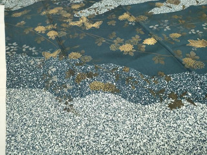 平和屋着物●訪問着 作家物 舞蝶花文 金銀彩 正絹 逸品 CABB0383gh