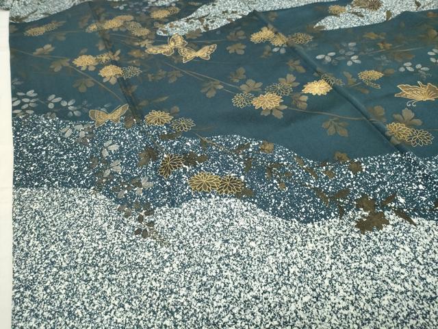 平和屋着物●訪問着 作家物 舞蝶花文 金銀彩 正絹 逸品 CABB0383gh
