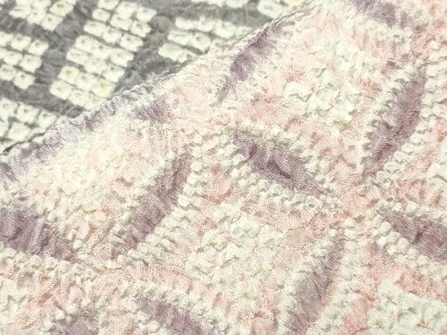 平和屋着物●訪問着 総絞り 切嵌吉祥花文 正絹 逸品 CABB0384gh