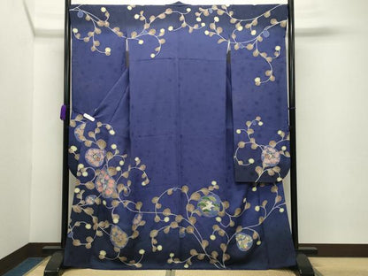 平和屋着物●豪華振袖 作家物 跳兎鼓花文 暈し染め 正絹 逸品 CABB0385gh