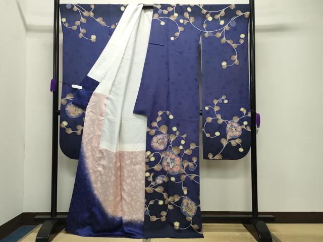平和屋着物●豪華振袖 作家物 跳兎鼓花文 暈し染め 正絹 逸品 CABB0385gh