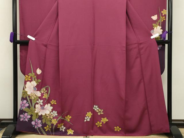 平和屋着物●豪華振袖 舞花文 暈し染め 金彩 正絹 逸品 CABB0386gh