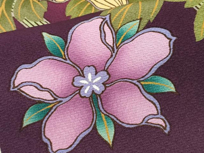 平和屋着物●豪華振袖 舞花文 暈し染め 金彩 正絹 逸品 CABB0386gh