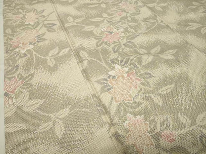 平和屋着物●本場大島紬 草花文 正絹 逸品 CABB0388gh
