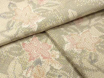 平和屋着物●本場大島紬 草花文 正絹 逸品 CABB0388gh